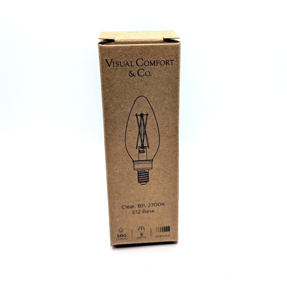Visual Comfort & Co B11 LED Light Bulb Clear 2700K Dimmable E12 Base 5W 500LM